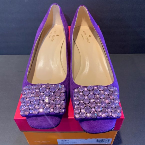 Kate Spade Women's MIXER Ultra Violet Suede w Amethyst Stones.  Size 7 - Picture 1 of 6